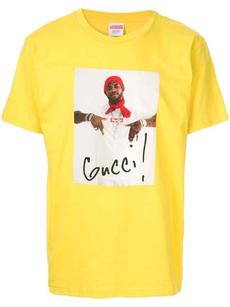 gucci supreme shirt yellow|Supreme Gucci Mane Tee 'Yellow' .